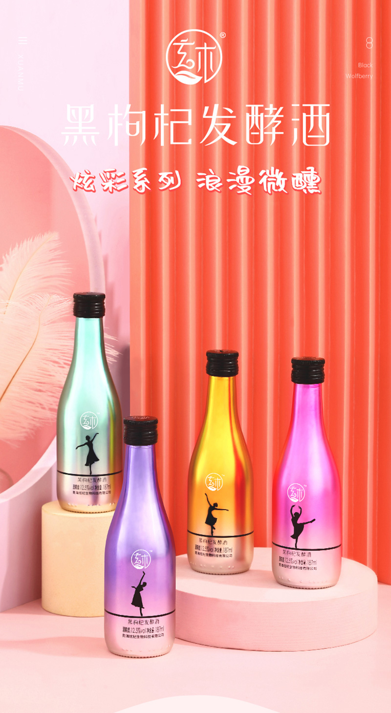 炫彩系列黑枸杞發(fā)酵酒包裝設計